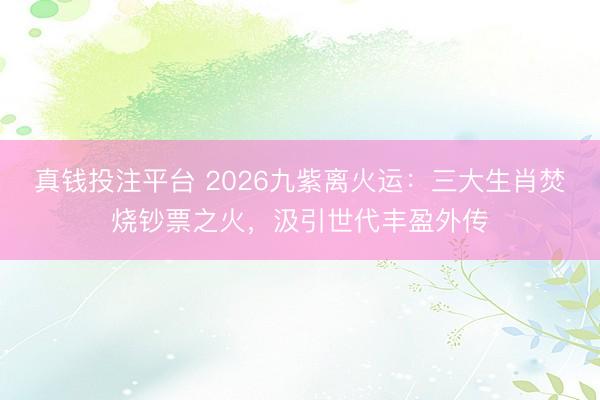 真钱投注平台 2026九紫离火运：三大生肖焚烧钞票之火，汲引世代丰盈外传