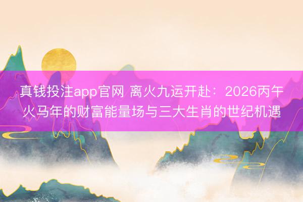 真钱投注app官网 离火九运开赴：2026丙午火马年的财富能量场与三大生肖的世纪机遇