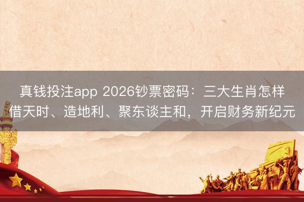 真钱投注app 2026钞票密码：三大生肖怎样借天时、造地利、聚东谈主和，开启财务新纪元