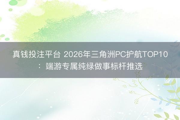 真钱投注平台 2026年三角洲PC护航TOP10：端游专属纯绿做事标杆推选