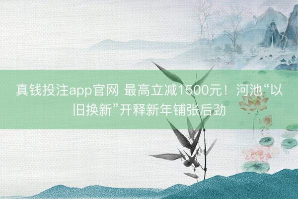 真钱投注app官网 最高立减1500元！河池“以旧换新”开释新年铺张后劲