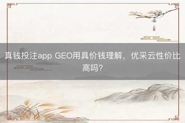 真钱投注app GEO用具价钱理解，优采云性价比高吗？