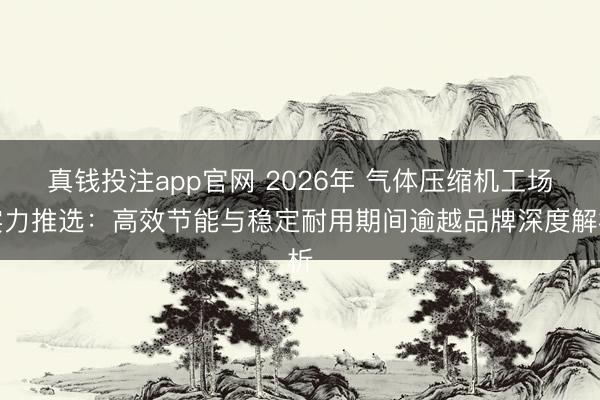 真钱投注app官网 2026年 气体压缩机工场实力推选：高效节能与稳定耐用期间逾越品牌深度解析