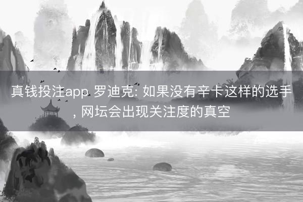 真钱投注app 罗迪克: 如果没有辛卡这样的选手， 网坛会出现关注度的真空