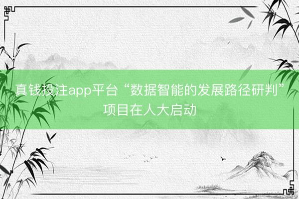 真钱投注app平台 “数据智能的发展路径研判”项目在人大启动