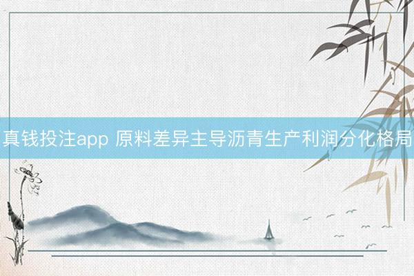 真钱投注app 原料差异主导沥青生产利润分化格局