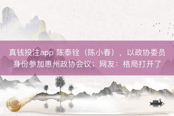 真钱投注app 陈泰铨（陈小春），以政协委员身份参加惠州政协会议；网友：格局打开了
