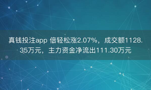 真钱投注app 倍轻松涨2.07%，成交额1128.35万元，主力资金净流出111.30万元