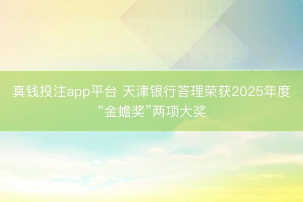 真钱投注app平台 天津银行答理荣获2025年度“金蟾奖”两项大奖