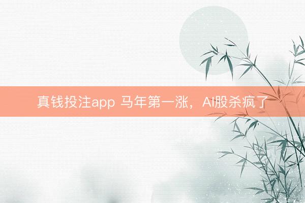 真钱投注app 马年第一涨，AI股杀疯了