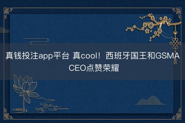 真钱投注app平台 真cool！西班牙国王和GSMA CEO点赞荣耀