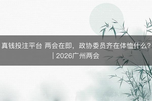 真钱投注平台 两会在即，政协委员齐在体恤什么？| 2026广州两会