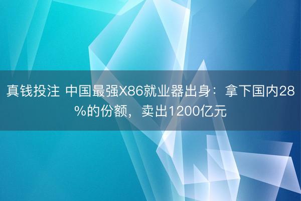 真钱投注 中国最强X86就业器出身:拿下国内28%的份额,卖出1200亿元