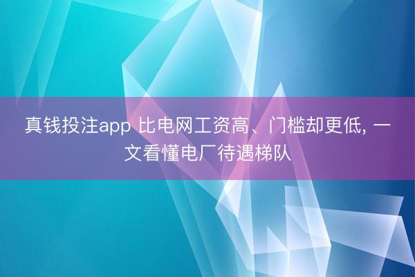 真钱投注app 比电网工资高、门槛却更低, 一文看懂电厂待遇梯队