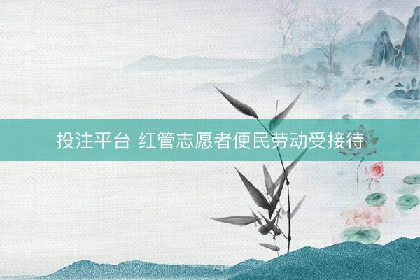 投注平台 红管志愿者便民劳动受接待
