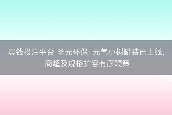 真钱投注平台 圣元环保: 元气小树罐装已上线， 商超及规格扩容有序鞭策