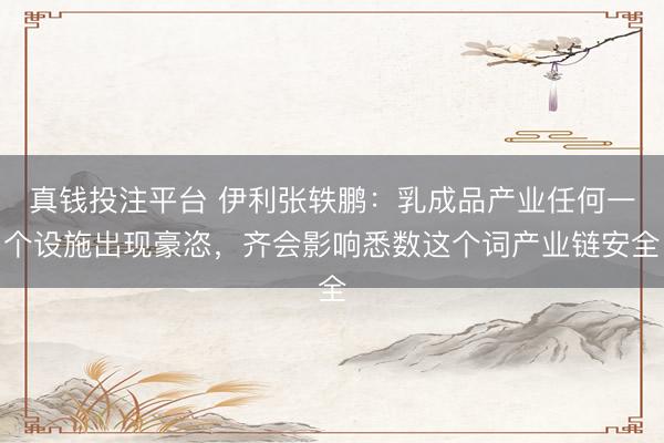 真钱投注平台 伊利张轶鹏：乳成品产业任何一个设施出现豪恣，齐会影响悉数这个词产业链安全