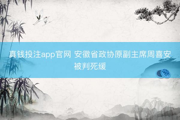 真钱投注app官网 安徽省政协原副主席周喜安被判死缓