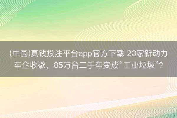 (中国)真钱投注平台app官方下载 23家新动力车企收歇，85万台二手车变成“工业垃圾”？