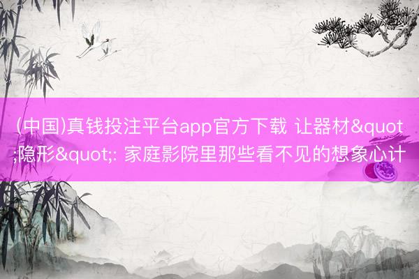 (中国)真钱投注平台app官方下载 让器材"隐形": 家庭影院里那些看不见的想象心计