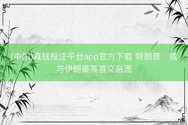 (中国)真钱投注平台app官方下载 特朗普：或与伊朗最高首交融面