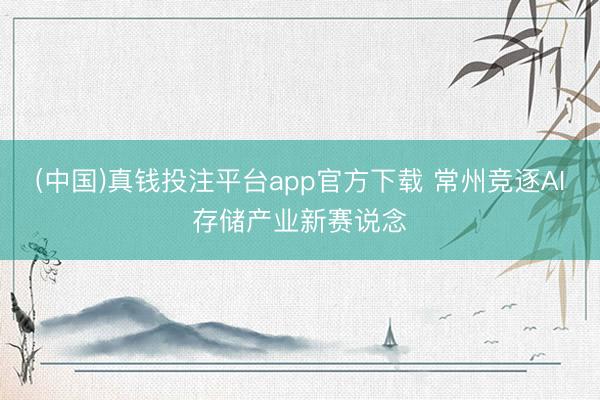 (中国)真钱投注平台app官方下载 常州竞逐AI存储产业新赛说念