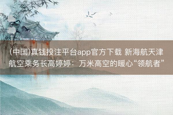 (中国)真钱投注平台app官方下载 新海航天津航空乘务长高婷婷：万米高空的暖心“领航者”
