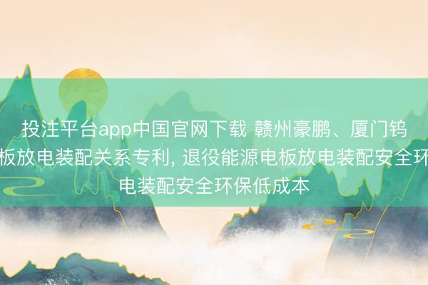 投注平台app中国官网下载 赣州豪鹏、厦门钨业赢得电板放电装配关系专利， 退役能源电板放电装配安全环保低成本